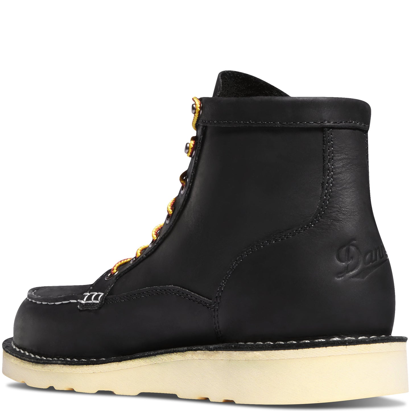 Danner Men's Bull Run Moc Toe Work Boots – 6" Black | USA-Made Oil-Resistant Full-Grain Leather Moc Toe Boots with Wedge Outsole