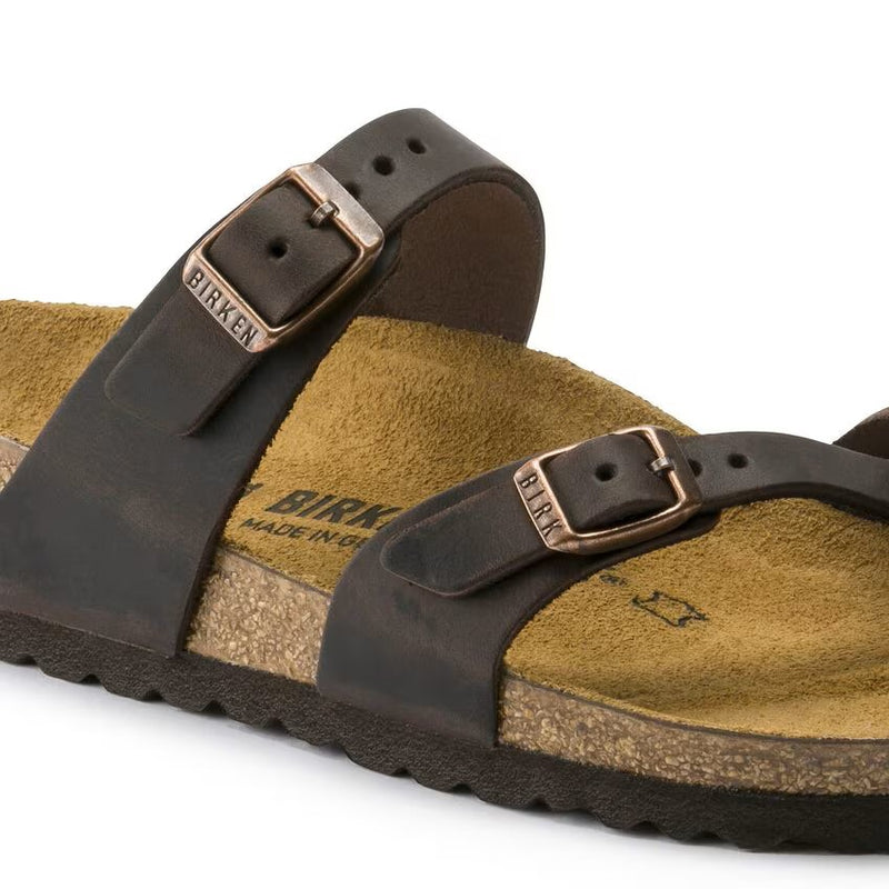 Birkenstock Women's Mayari Sandal – Graceful Habana | Flat Toe-Loop Sandal with Adjustable Straps & Contoured Cork Footbed