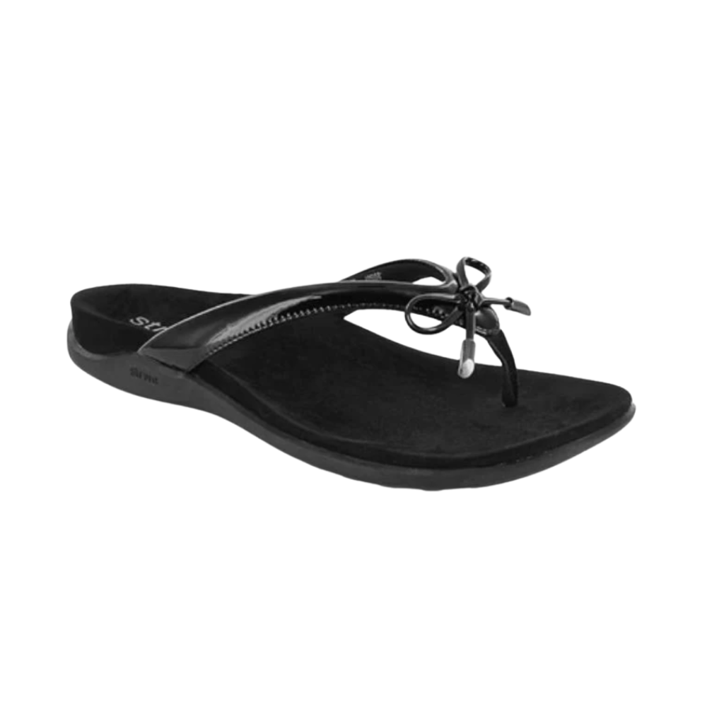 Strive Island – Women's Black Orthotic Arch Support Leather Sandal