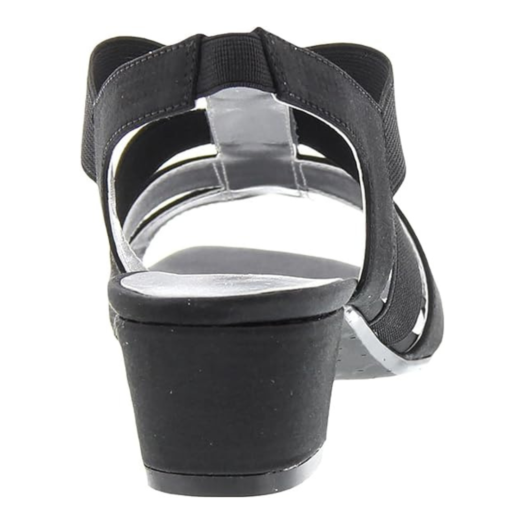 David Tate Womens Eve Sandals BLACK SATIN