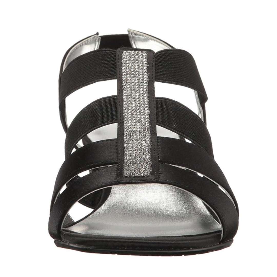 David Tate Womens Eve Sandals BLACK SATIN