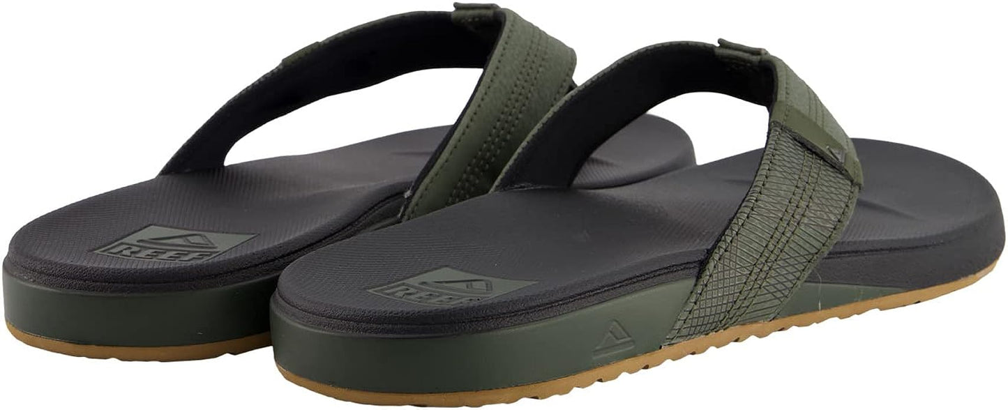 Reef Men’s Cushion Phantom Flip-Flop – Geo Olive, Comfortable, Waterproof & Non-Slip Beach Sandals