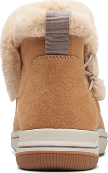Clarks Women’s Breeze Fur Ankle Boots Tan Cozy Faux Fur Lined
