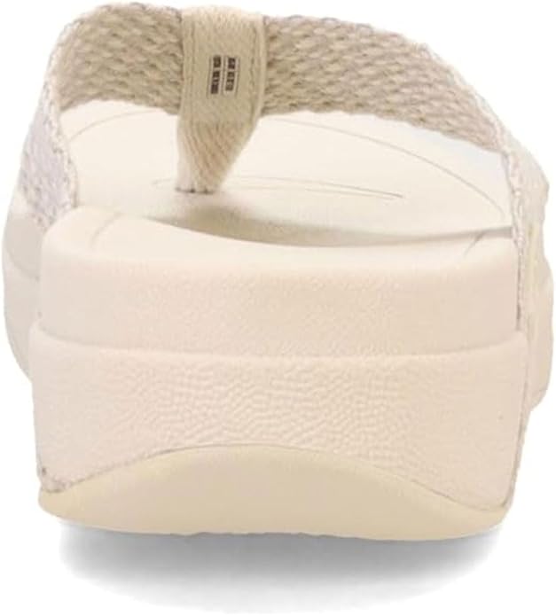 FitFlop Women’s Surfa Webbing Toe-Post Sandals – Multi-Tone Paris Beige | Lightweight Cushioned Wedge Flip-Flops with Ergonomic Microwobble board Midsole