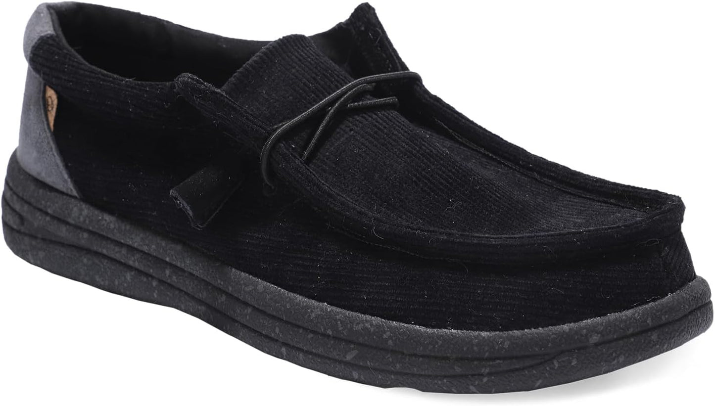 Lamo Men’s Paul Slip-On Shoes Black Corduroy | Comfortable Casual Loafers