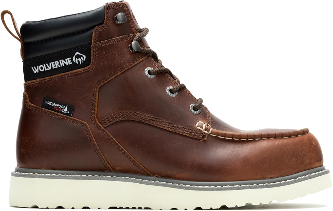 Wolverine Men's Trade Wedge Waterproof Steel Toe 6" Construction Boot – Rust W240006