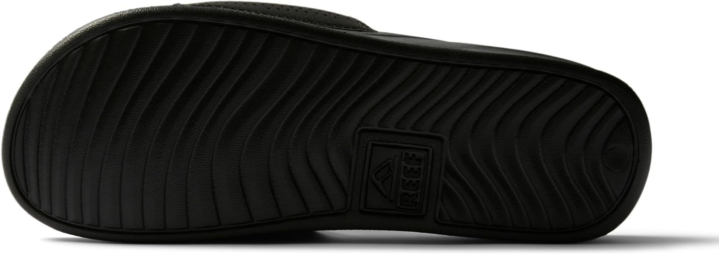REEF One Slide Men's Sandal Black - Lightweight Water-Friendly Slides with Soft Cushion Footbed for Beach, Pool, and Everyday Wear