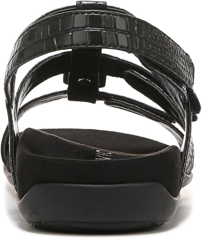 Vionic Amber Women's Orthotic Sandal – Black, Adjustable Straps, Arch Support, Comfort Fit