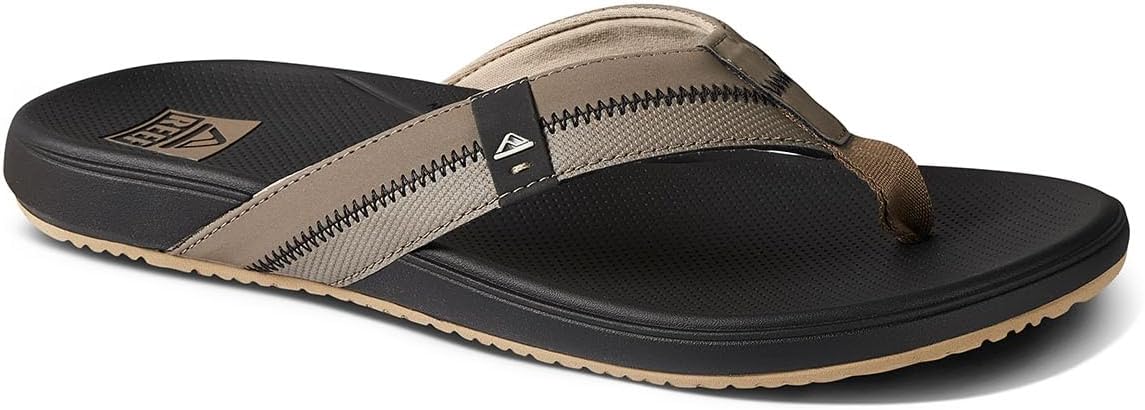 REEF Cushion Phantom 2.0 Men’s Flip Flop Fossil/Raven – Ultra Soft Cushion Footbed, Arch Support, Water-Friendly Sandals
