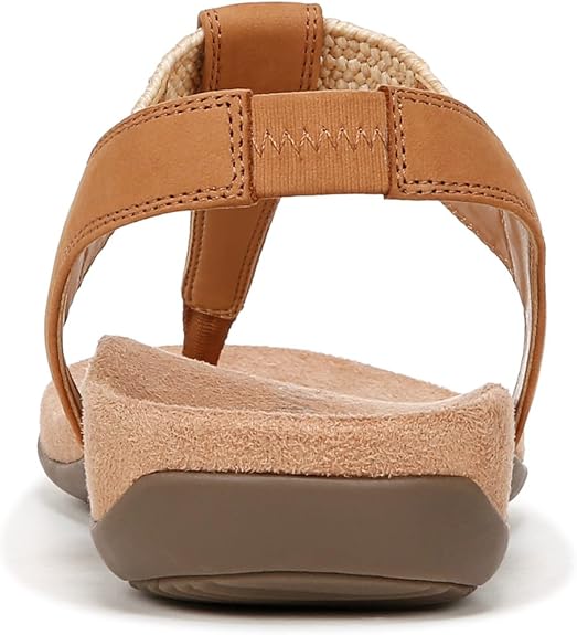 Vionic Women's Brea Heeled Sandal – Camel Nubuck Leather, Orthotic Support & Stylish Comfort