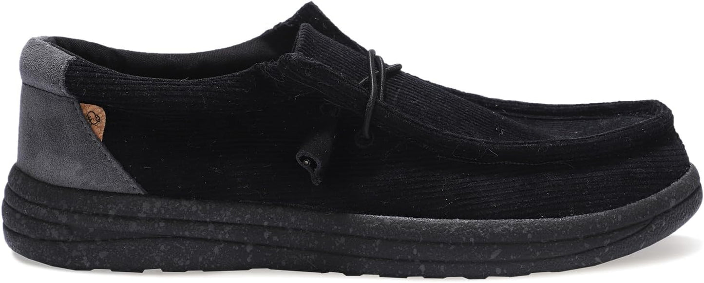 Lamo Men’s Paul Slip-On Shoes Black Corduroy | Comfortable Casual Loafers
