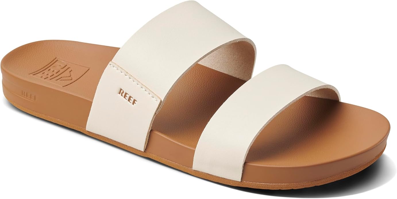 REEF Cushion Vista Women's Fashion Slide Sandal, Vintage - Ultra Soft Cushion Footbed, Vegan Leather Strap, Stylish Comfort Slides