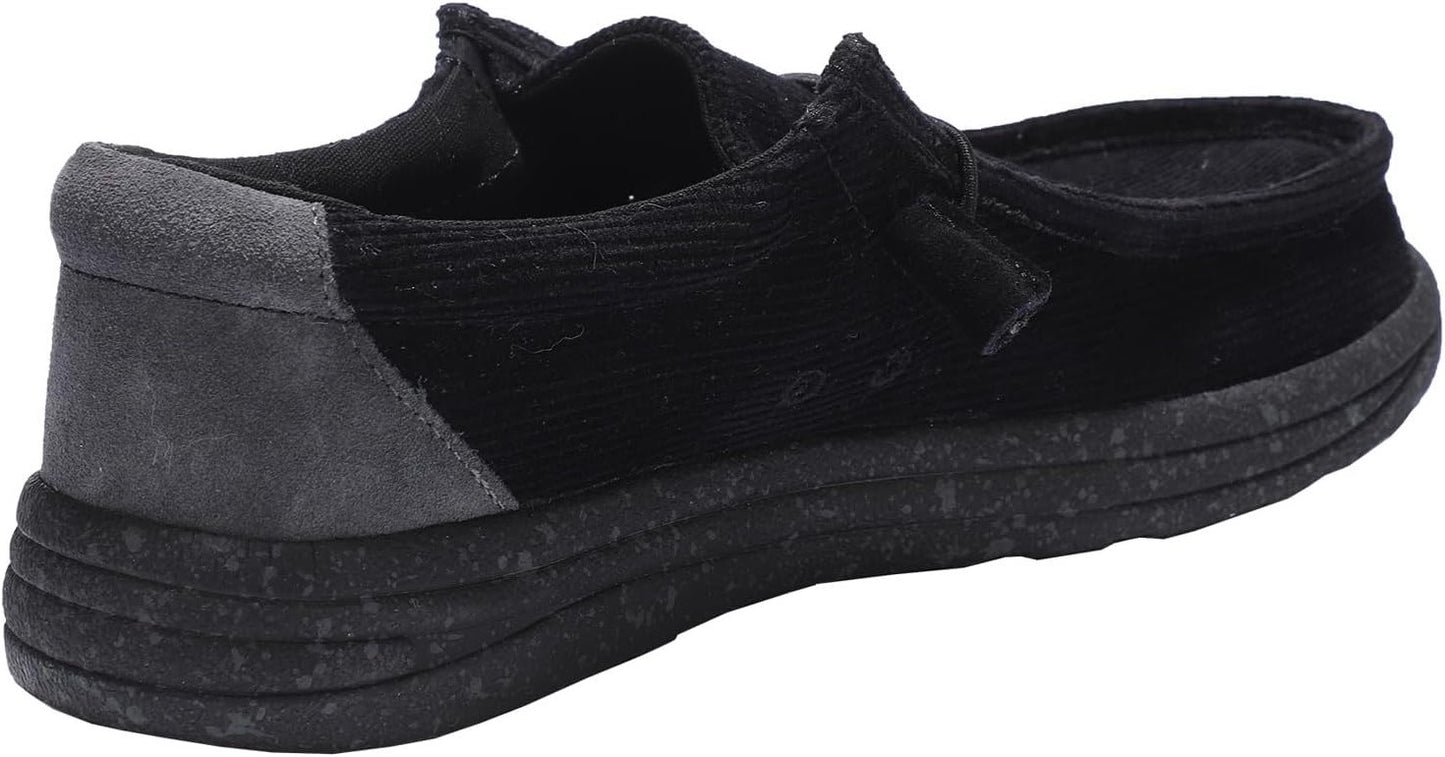 Lamo Men’s Paul Slip-On Shoes Black Corduroy | Comfortable Casual Loafers