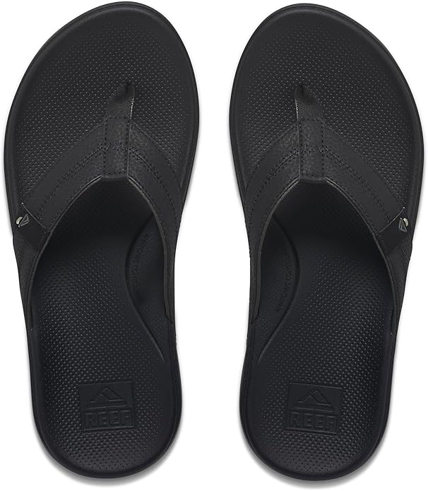 REEF Cushion Phantom 2.0 Men's Flip Flop Black - Ultra Soft Cushion Footbed, Water-Friendly Comfort Sandals with Arch Support