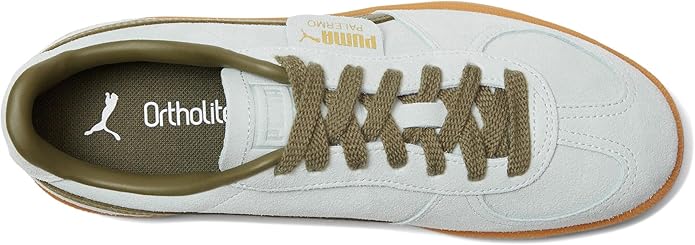 PUMA Women’s Palermo Sneakers – Peaceful Blue/Loden Green | Retro-Inspired Suede Trainers with Gum Sole & Signature T-toe Design