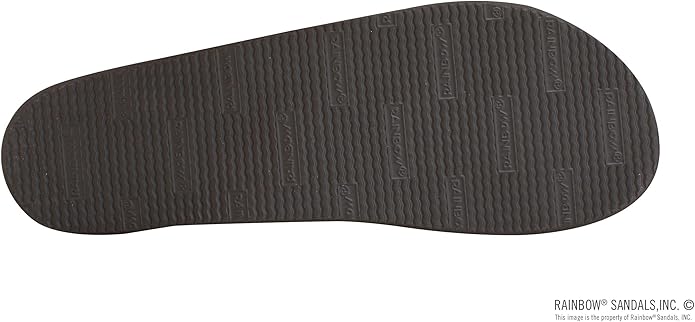 Rainbow Sandals Women's Single Layer Leather Flip Flops – Wide Strap, Tan/Brown