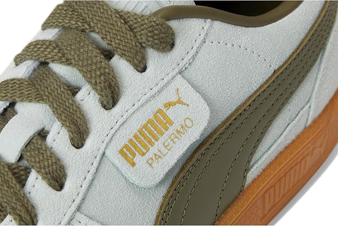 PUMA Women’s Palermo Sneakers – Peaceful Blue/Loden Green | Retro-Inspired Suede Trainers with Gum Sole & Signature T-toe Design