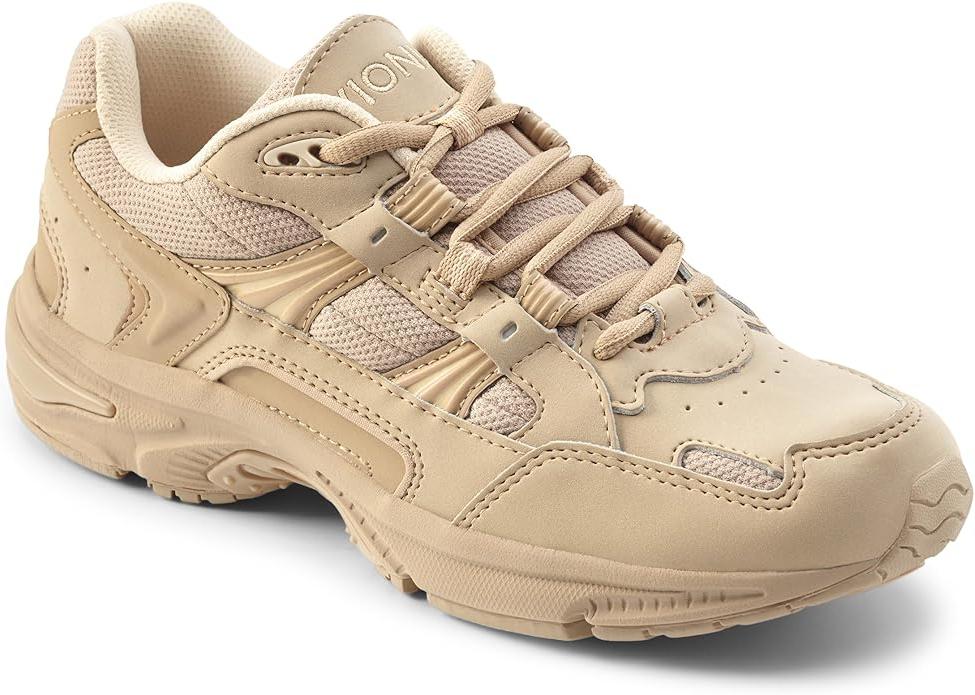 Vionic Women's Walker Classic Shoes – Taupe, Orthotic Arch Support, Comfortable Walking Sneakers