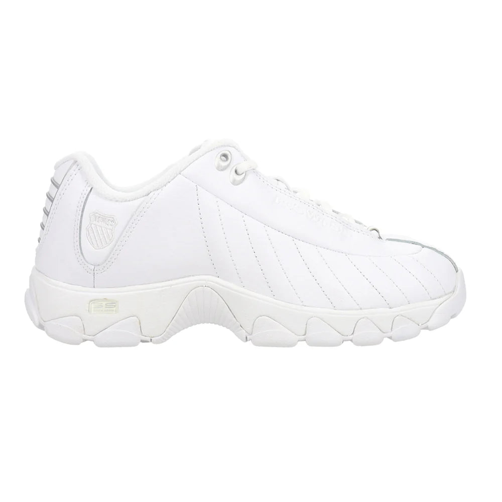 K-Swiss Women’s ST329 CMF Sneakers White/Silver | Leather Cushioned Comfort Tennis Shoes 93991-157