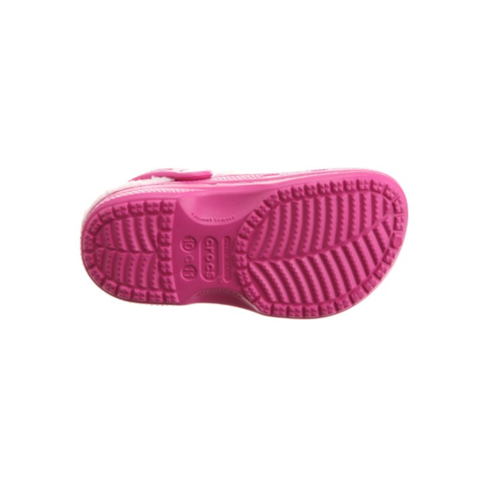 Crocs Kid's Baya Lined Lightweight Comfortable Clog - Fuchsia/bubblegum