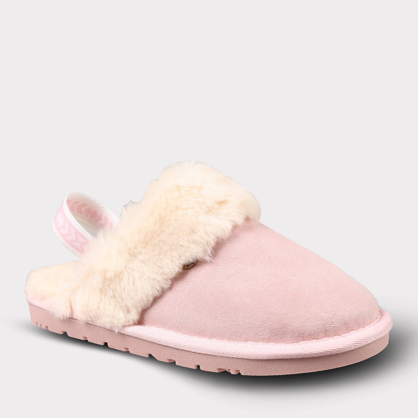 Lamo Lia Youth Girl's Suede Non-Slip, Comfortable & Soft, Pink Slipper