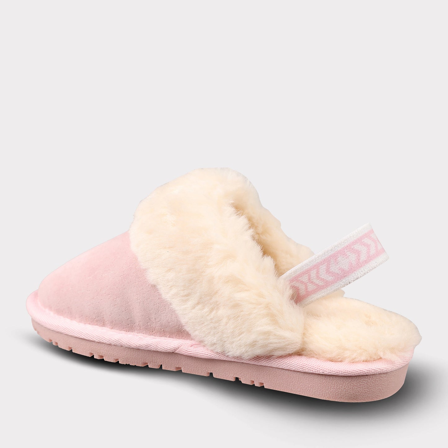 Lamo Lia Youth Girl's Suede Non-Slip, Comfortable & Soft, Pink Slipper