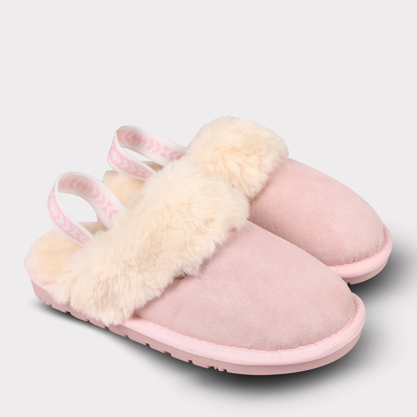 Lamo Lia Youth Girl's Suede Non-Slip, Comfortable & Soft, Pink Slipper