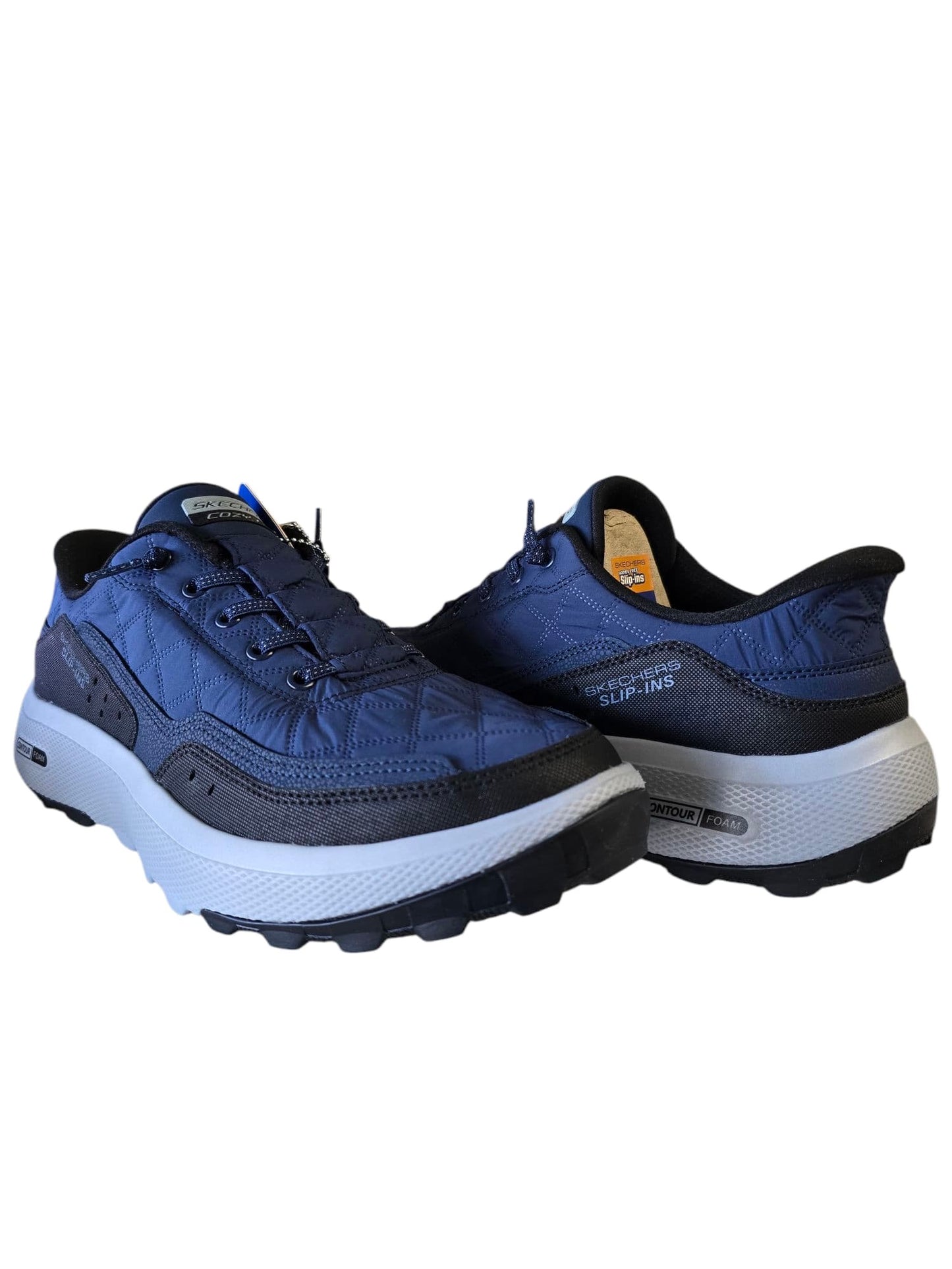 Skechers Men's Slip-Ins Navy/Black | Cozy Fit & Hands-Free Hands-free, Vegan, Memory foam comfort.