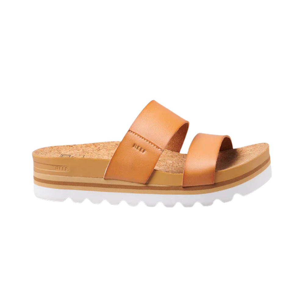REEF Women's Cushion Vista Hi Sandals – Natural Vegan Leather Platform Comfort