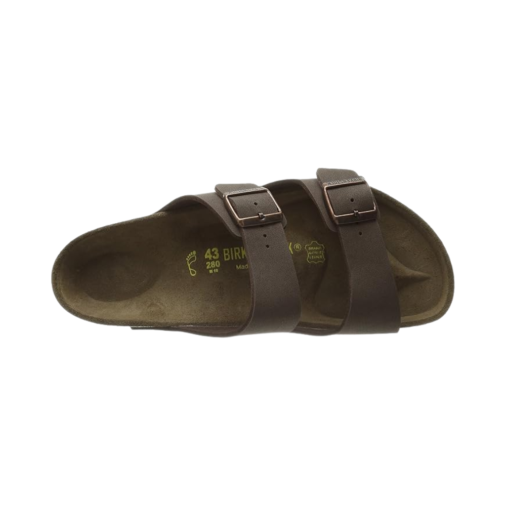 Birkenstock Arizona Classic Men's Birkibuc Sandals – Mocha Regular Fit, Iconic Two-Strap Comfort Slides with Contoured Footbed