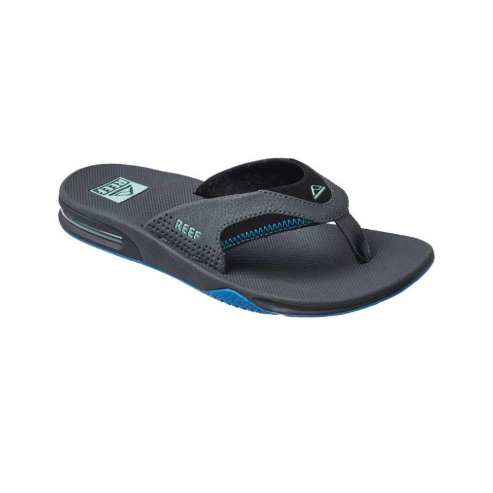 Reef Men's Fanning Bottle Opener Flip Flop Gunmetal/Ocean CJ2911