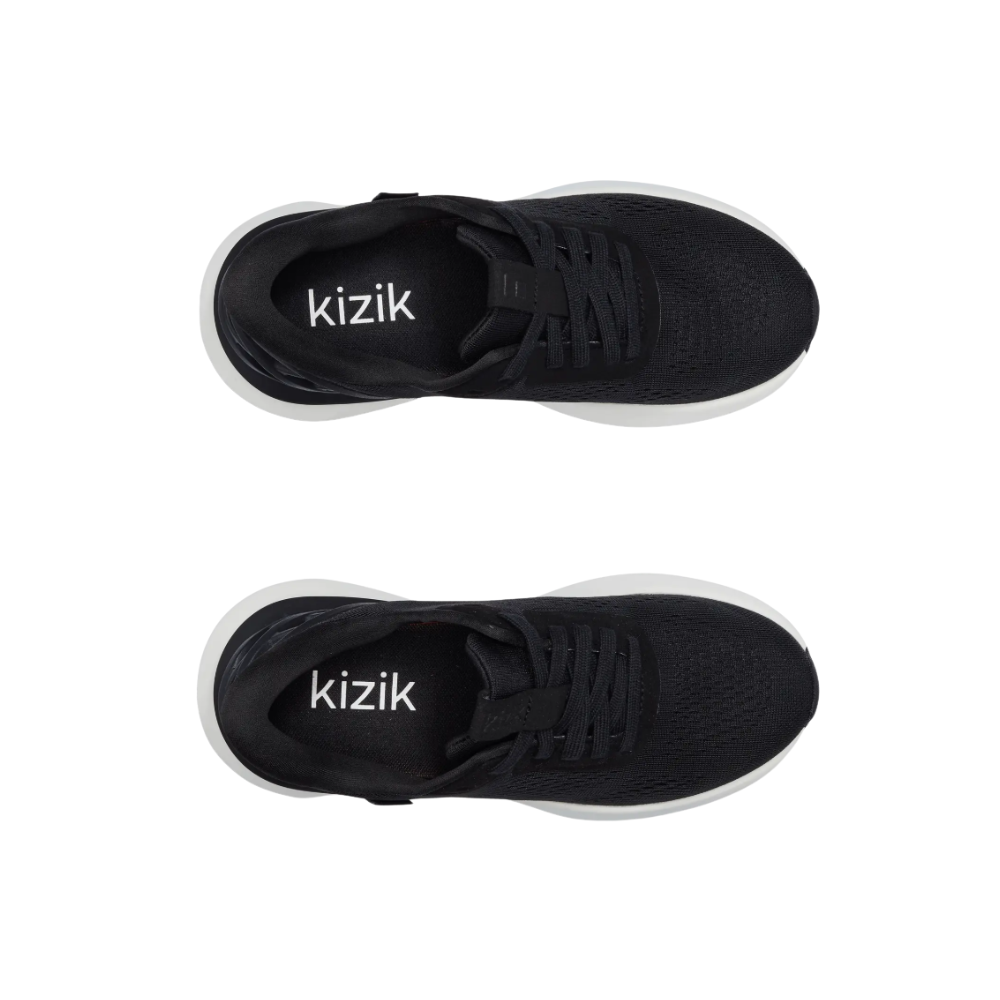 Kizik Men's Athens 2 Hand's Free Lightweight Sneaker Black/White