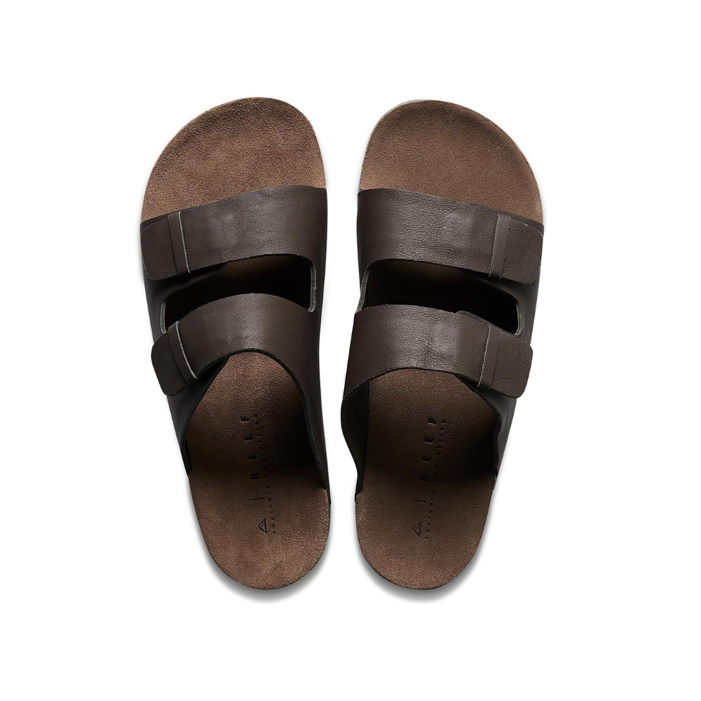 Reef Men's Ojai Two Bar Cushioned Footbed Brown Leather Sandal CJ5525