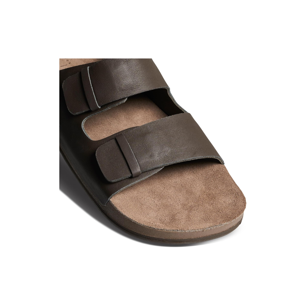 Reef Men's Ojai Two Bar Cushioned Footbed Brown Leather Sandal CJ5525