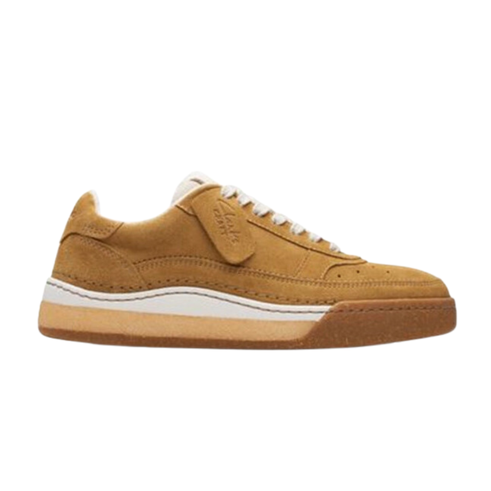 Clarks Mens Craft Court Lace Oakmoss Suede Sneaker Cushion