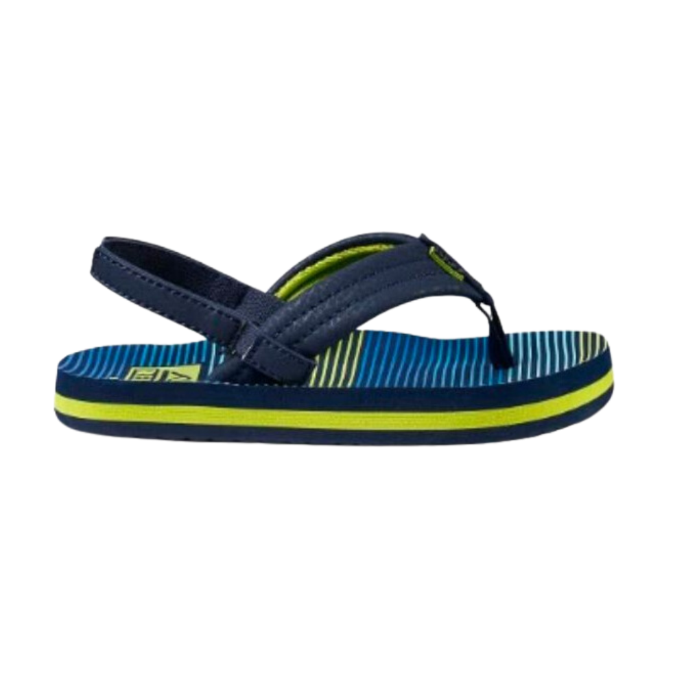 Reef Little Ahi Flip-Flop Unisex I Cushioned, Lightweight & Non-Slip Kid's, Beach Sandals, Aqua Green Stripe