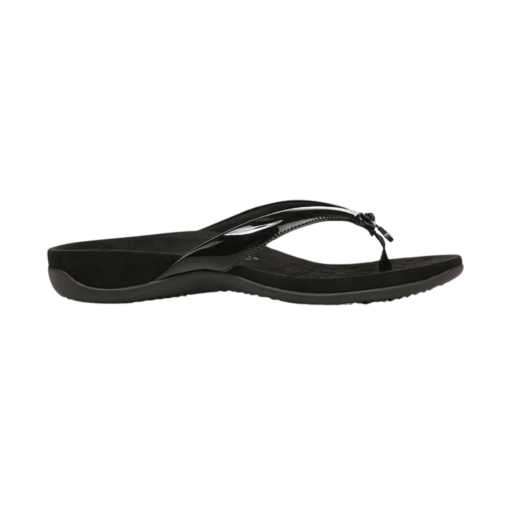 Vionic Women's Bella Toe Post Sandal – Black (10000435001), Orthotic Support, Comfortable Flip-Flops