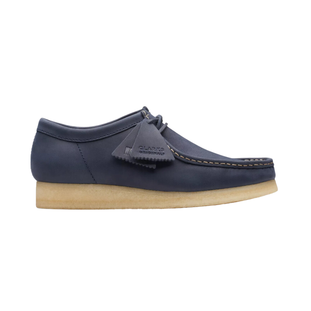 Clarks Wallabee 26174515 Men's Blue Leather Oxfords & Lace Ups Casual Shoes