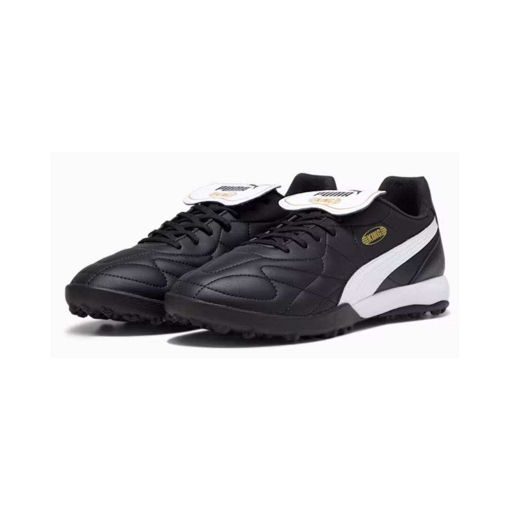 PUMA Men’s KING TOP Turf Training Soccer Shoe – Black/White