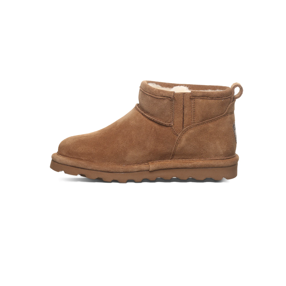 Bearpaw Shorty Youth Suede Boots Hickory Kids Ankle Winter Wool Lined