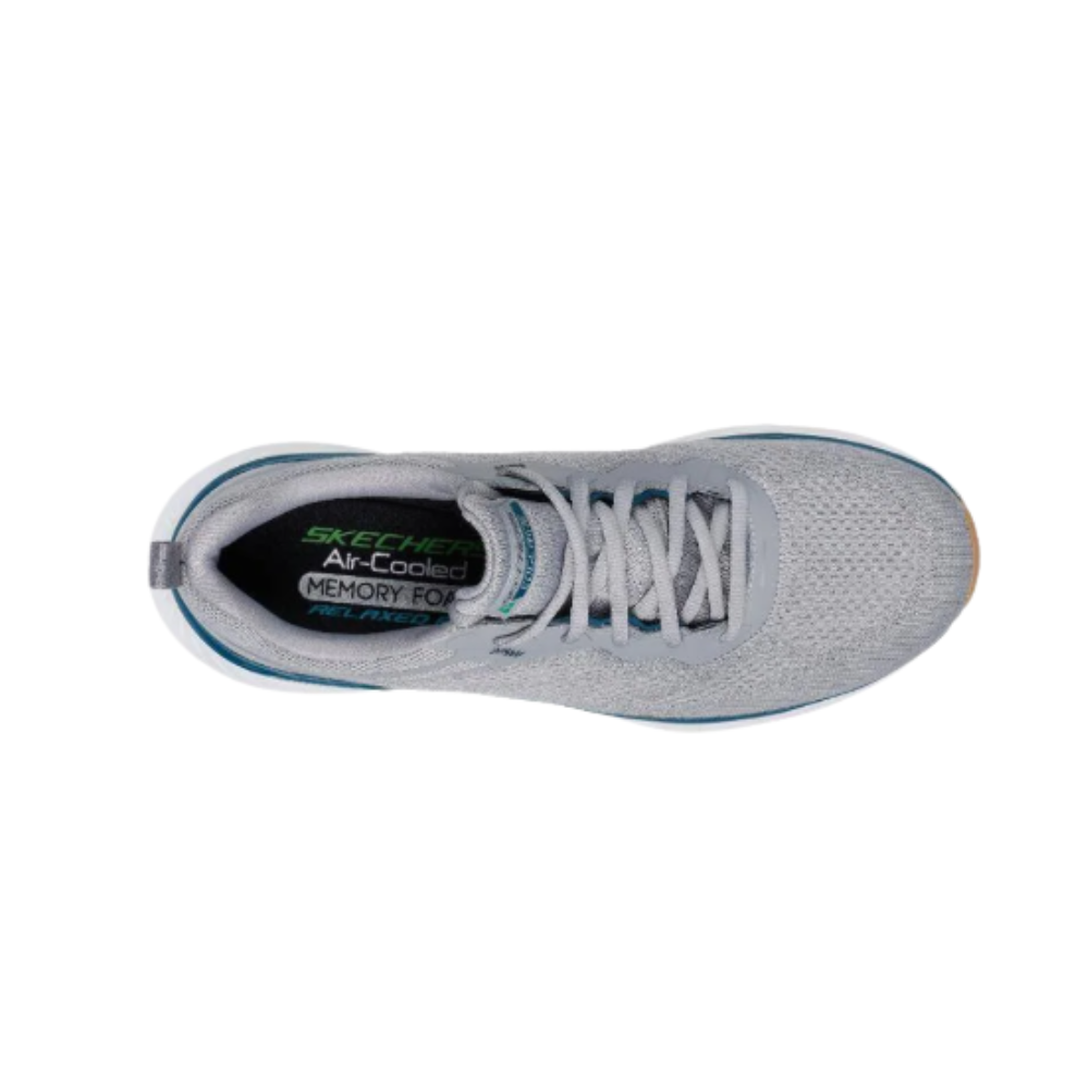 Skechers Men’s Edgeride Exxo Sneaker – Ultra Lightweight Comfort Walking, Workout Shoe, Grey/Turquoise