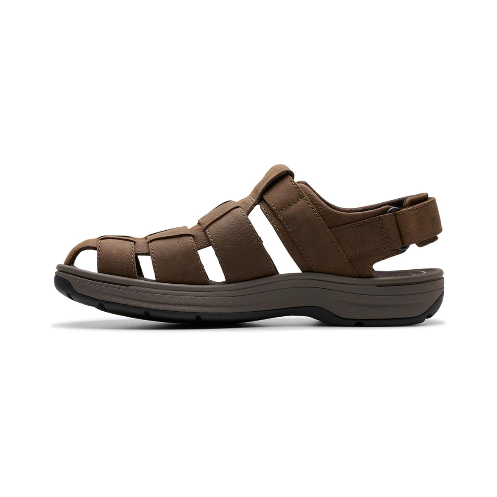 Clarks Men's Saltway Cove Dark Brown Leather Sandals CL-26176899