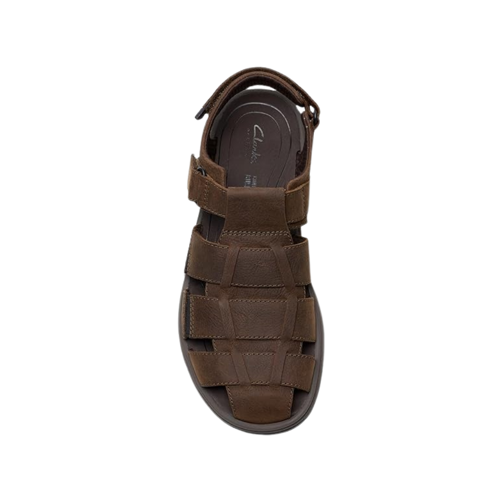 Clarks Men's Saltway Cove Dark Brown Leather Sandals CL-26176899
