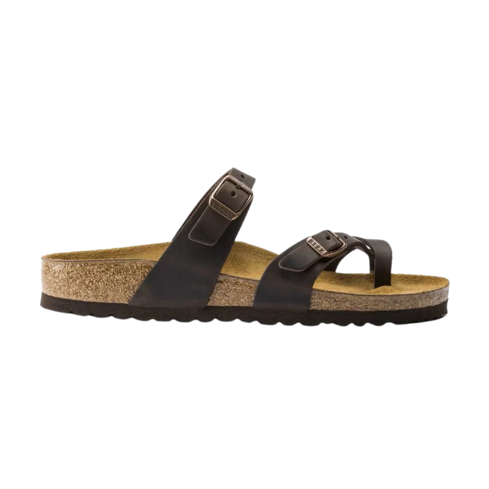 Birkenstock Women's Mayari Sandal – Graceful Habana | Flat Toe-Loop Sandal with Adjustable Straps & Contoured Cork Footbed