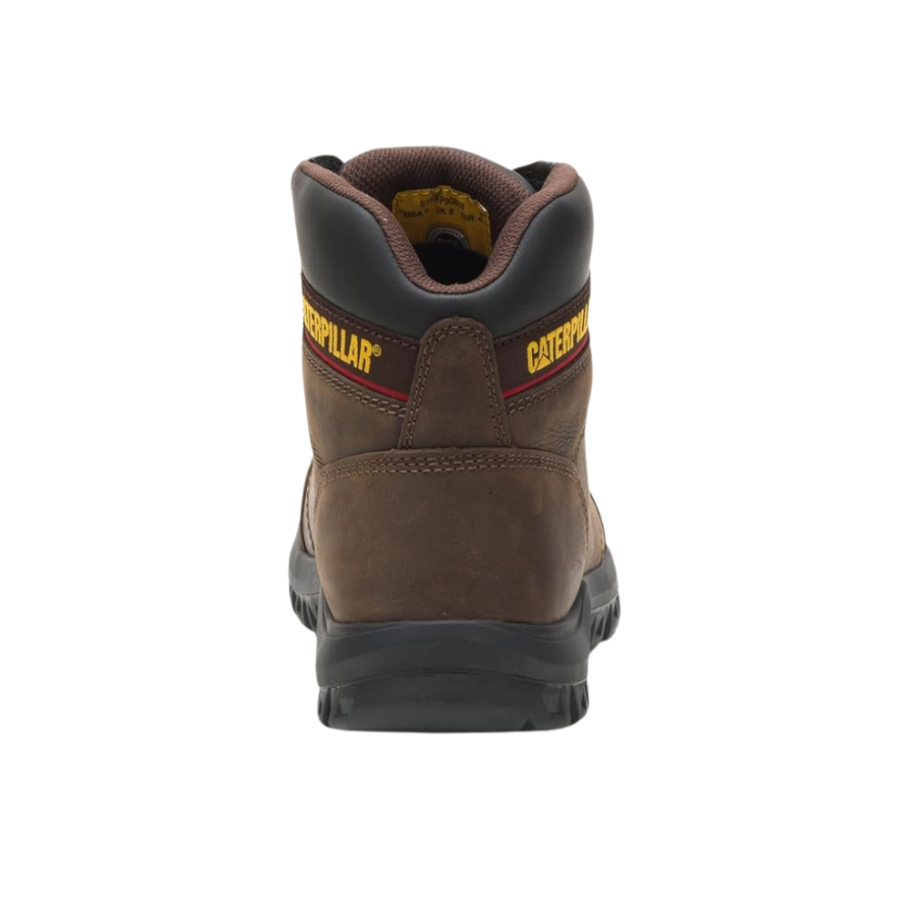 Caterpillar Leather Men's Outline Steel Toe Work Boot, Seal Brown
