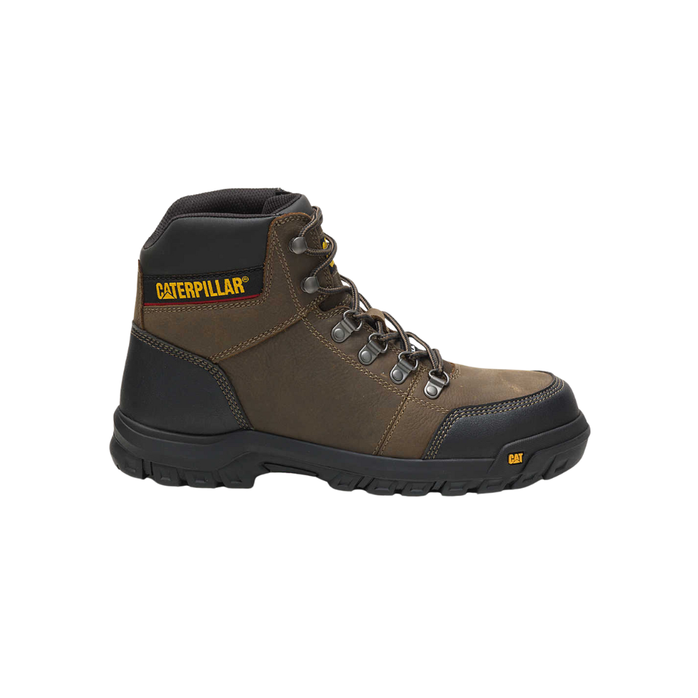 Caterpillar Leather Men's Outline Steel Toe Work Boot, Dark Gull Grey