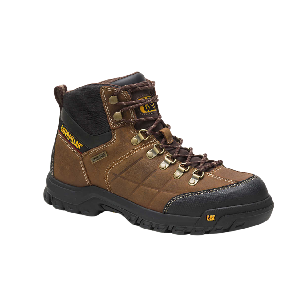 Caterpillar Men’s Threshold Steel Toe Work Boots Real Brown | Waterproof Leather Safety Shoes