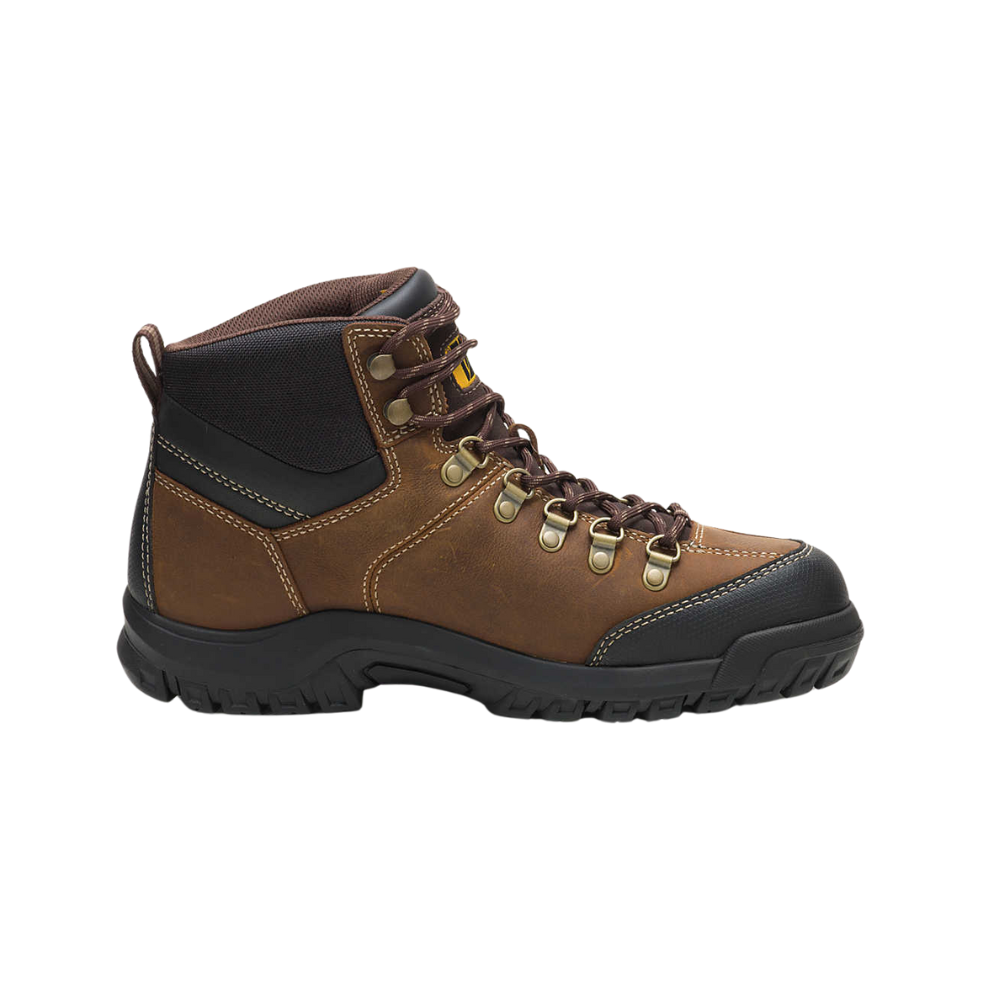 Caterpillar Men's Full Grain Leather Work Boot, Threshold Waterproof Work Boot, Real Brown