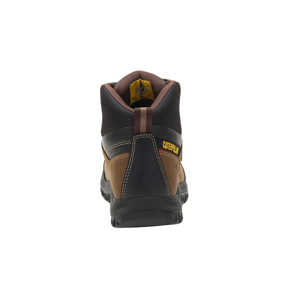 Caterpillar Men's Full Grain Leather Work Boot, Threshold Waterproof Work Boot, Real Brown