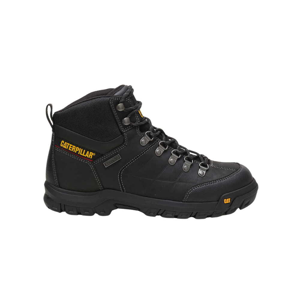 Caterpillar Men's Full Grain Leather Work Boot, Threshold Waterproof Work Boot, Black